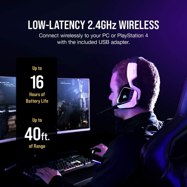 Corsair VOID RGB ELITE Wireless - Auriculares para juegos, sonido envolvente 7.1, certificado Discord, iCUE compatible con PC, - Image 30