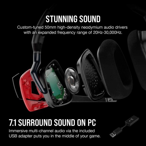 Corsair VOID RGB ELITE Wireless - Auriculares para juegos, sonido envolvente 7.1, certificado Discord, iCUE compatible con PC, - Image 3