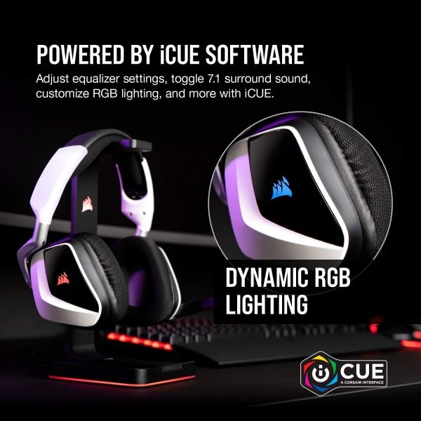 Corsair VOID RGB ELITE Wireless - Auriculares para juegos, sonido envolvente 7.1, certificado Discord, iCUE compatible con PC, - Image 32