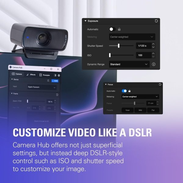 Elgato Facecam MK.2 - Cámara web Full HD premium para transmisión, juegos, videollamadas, grabación, habilitado para HDR, - Imagen 5