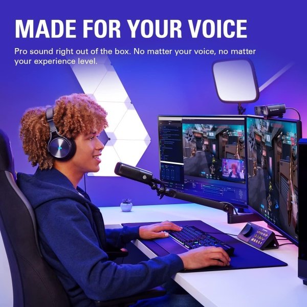Elgato Wave DX - Micrófono dinámico XLR, patrón cardioide, rechazo de ruido, voz optimizada para podcasting, transmisión, - Imagen 3