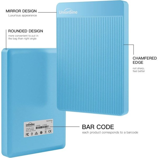 UnionSine Disco duro externo portátil ultradelgado de 500 GB 2.5 "HDD-USB 3.0 para PC, Mac, portátil, PS4, Xbox One, Xbox - Image 27