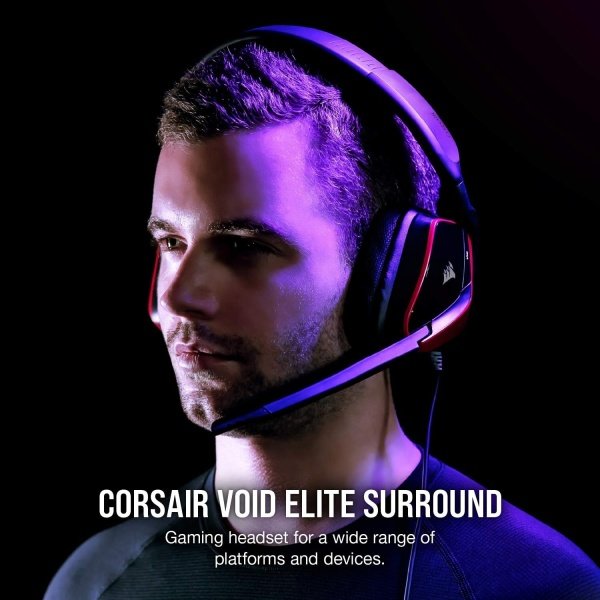 Corsair VOID RGB ELITE Wireless - Auriculares para juegos, sonido envolvente 7.1, certificado Discord, iCUE compatible con PC, - Image 2