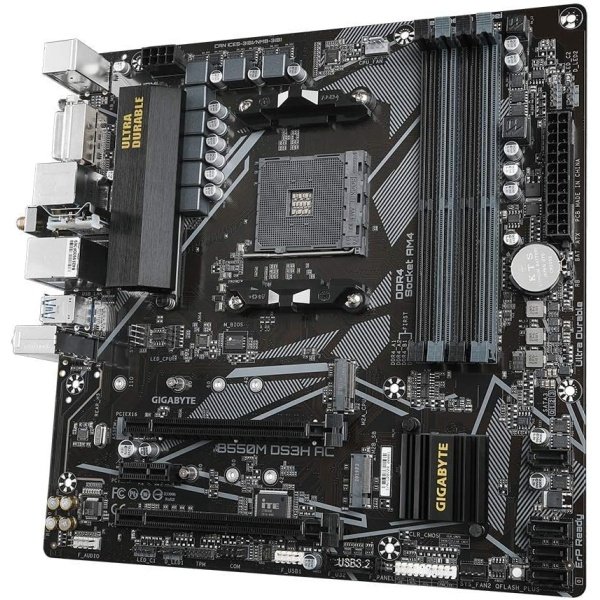 GIGABYTE B550M DS3H AC - Tarjeta madre compatible con AM4 AMD/B550/Micro ATX/Dual M.2/SATA 6Gb/s/USB 3.2 Gen 1/PCIe - Image 4