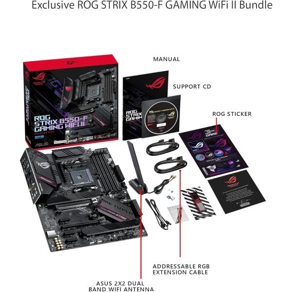 ROG STRIX B550-F GAMING WIFI II - Tarjeta madre para AMD AM4 (3ra Gen Ryzen) y ATX, PCIe 4.0,WiFi 6E, LAN 2.5Gb, BIOS Flashback, - Image 12