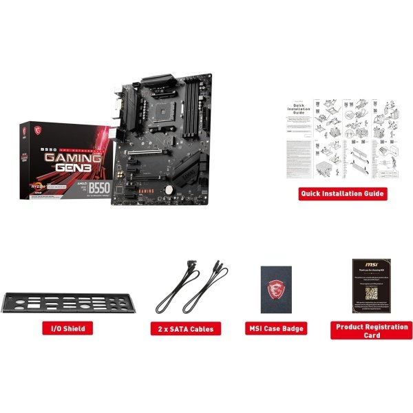 MSI Placa base para juegos B550 Gaming GEN3 (AMD AM4, DDR4, PCIe 3.0, SATA 6Gb/s, M.2, USB 3.2 Gen 1, HDMI, ATX, procesadores - Imagen 7