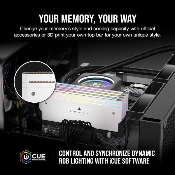 CORSAIR Dominator Titanium RGB DDR5 RAM 64 GB (2 x 32 GB) DDR5 6000 MHz CL30 Intel XMP iCUE Memoria de computadora compatible - - Image 22