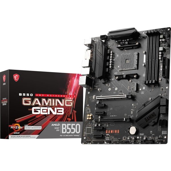 MSI Placa base para juegos B550 Gaming GEN3 (AMD AM4, DDR4, PCIe 3.0, SATA 6Gb/s, M.2, USB 3.2 Gen 1, HDMI, ATX, procesadores