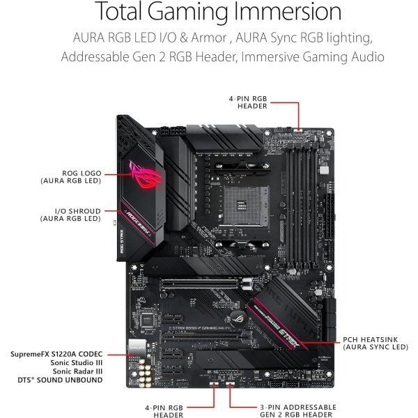 ROG STRIX B550-F GAMING WIFI II - Tarjeta madre para AMD AM4 (3ra Gen Ryzen) y ATX, PCIe 4.0,WiFi 6E, LAN 2.5Gb, BIOS Flashback, - Image 8