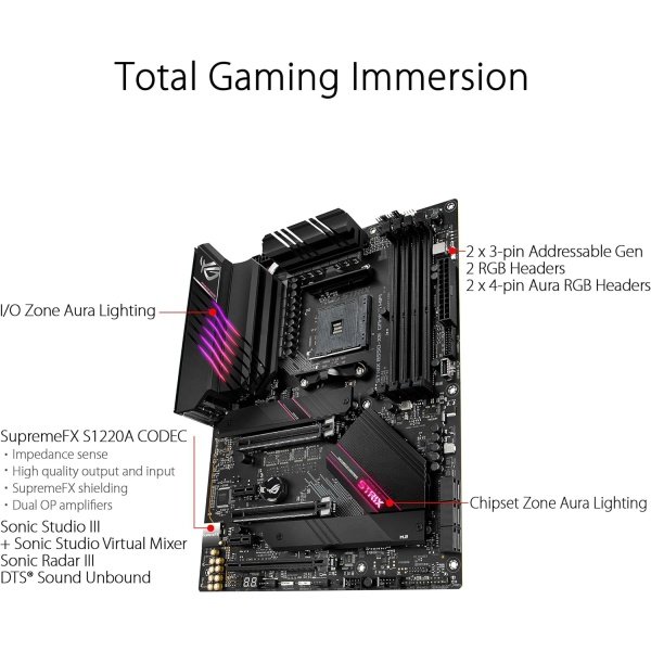 ROG STRIX B550-F GAMING WIFI II - Tarjeta madre para AMD AM4 (3ra Gen Ryzen) y ATX, PCIe 4.0,WiFi 6E, LAN 2.5Gb, BIOS Flashback, - Image 16