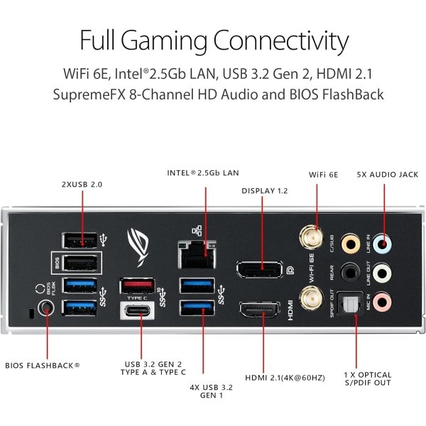 ROG STRIX B550-F GAMING WIFI II - Tarjeta madre para AMD AM4 (3ra Gen Ryzen) y ATX, PCIe 4.0,WiFi 6E, LAN 2.5Gb, BIOS Flashback, - Image 11