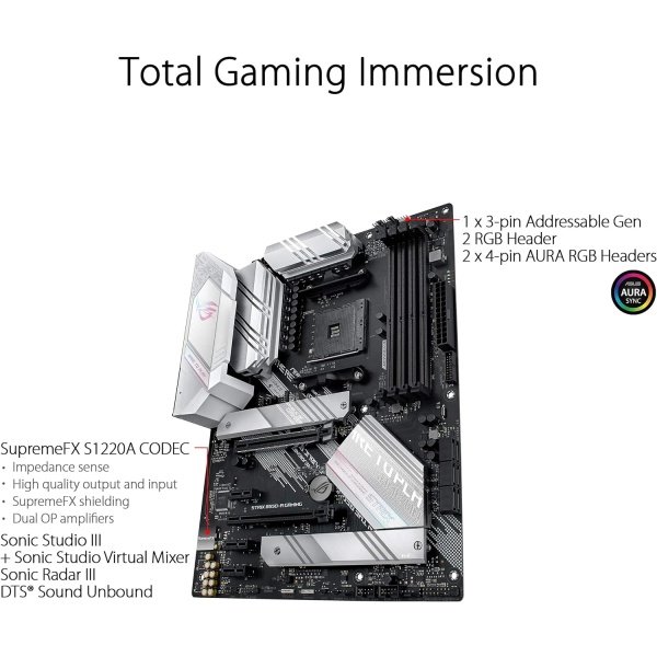 ROG STRIX B550-F GAMING WIFI II - Tarjeta madre para AMD AM4 (3ra Gen Ryzen) y ATX, PCIe 4.0,WiFi 6E, LAN 2.5Gb, BIOS Flashback, - Image 4