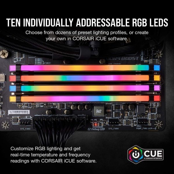 Corsair VENGEANCE RGB PRO DDR4 32 GB (2 x 16 GB) 3200 MHz CL16 Intel XMP 2.0 iCUE Memoria de computadora compatible - Negro - Image 14