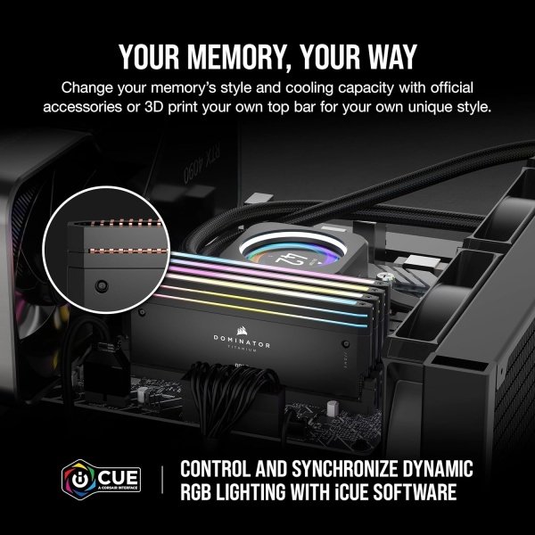 CORSAIR Dominator Titanium RGB DDR5 RAM 64 GB (2 x 32 GB) DDR5 6000 MHz CL30 Intel XMP iCUE Memoria de computadora compatible - - Image 4