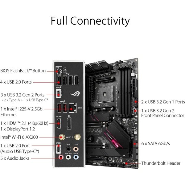 ROG STRIX B550-F GAMING WIFI II - Tarjeta madre para AMD AM4 (3ra Gen Ryzen) y ATX, PCIe 4.0,WiFi 6E, LAN 2.5Gb, BIOS Flashback, - Image 17