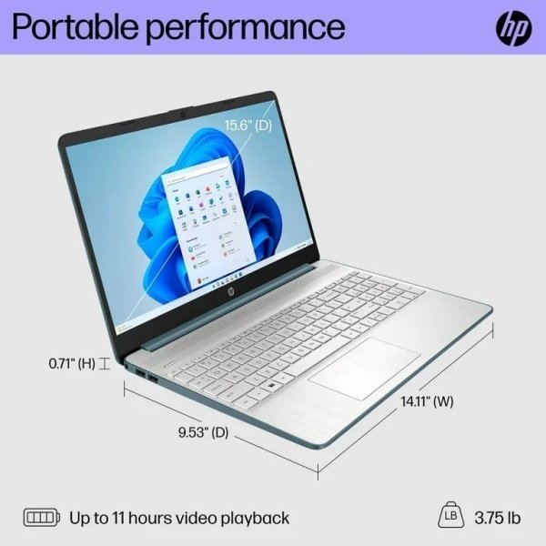 HP 15.6" Portable Laptop (Include 1 Year Microsoft 365), HD Display, Intel Quad-Core N200 Processor, 16GB RAM, 128GB Storage, Wi-Fi 5, Webcam, HDMI, Numeric Keypad, Windows 11 Home, Red - Imagen 19