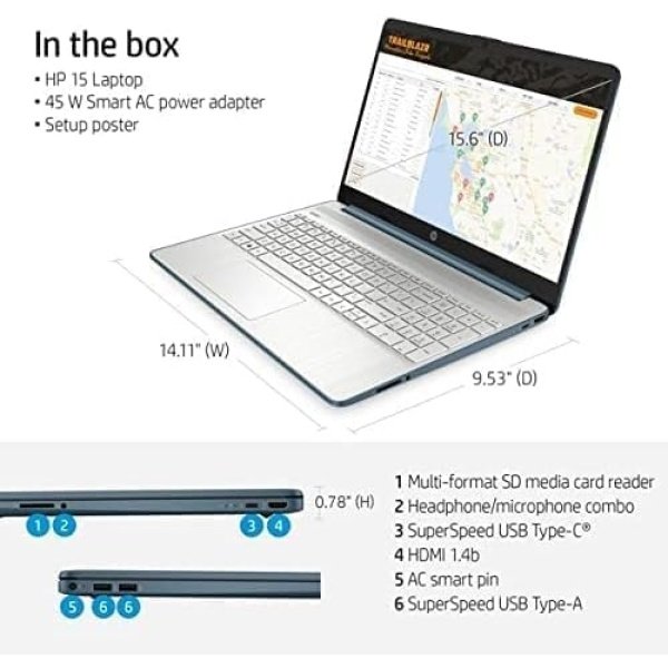 HP 15.6" Portable Laptop (Include 1 Year Microsoft 365), HD Display, Intel Quad-Core N200 Processor, 16GB RAM, 128GB Storage, Wi-Fi 5, Webcam, HDMI, Numeric Keypad, Windows 11 Home, Red - Imagen 35