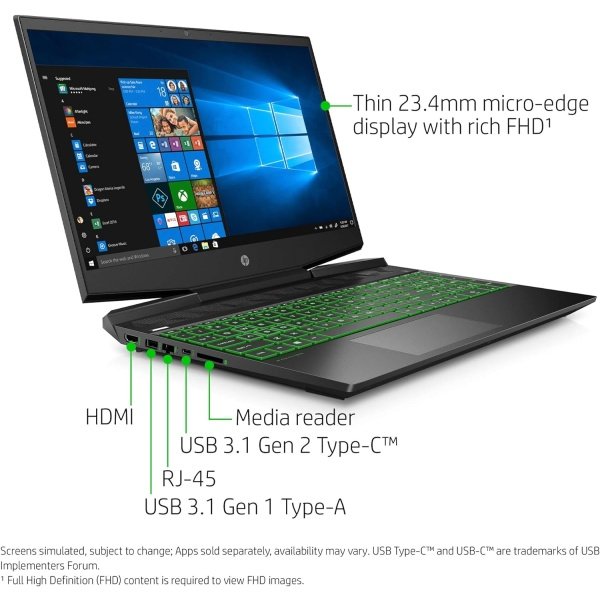 HP Victus Gaming 15.6-Inch FHD Laptop, AMD Ryzen 5-7535HS Processor, NVIDIA GeForce RTX 2050 (4 GB), 32 GB SDRAM, 1TB SSD, Windows 11 Professional, Shadow Black, 15-FB1013DX - Image 8