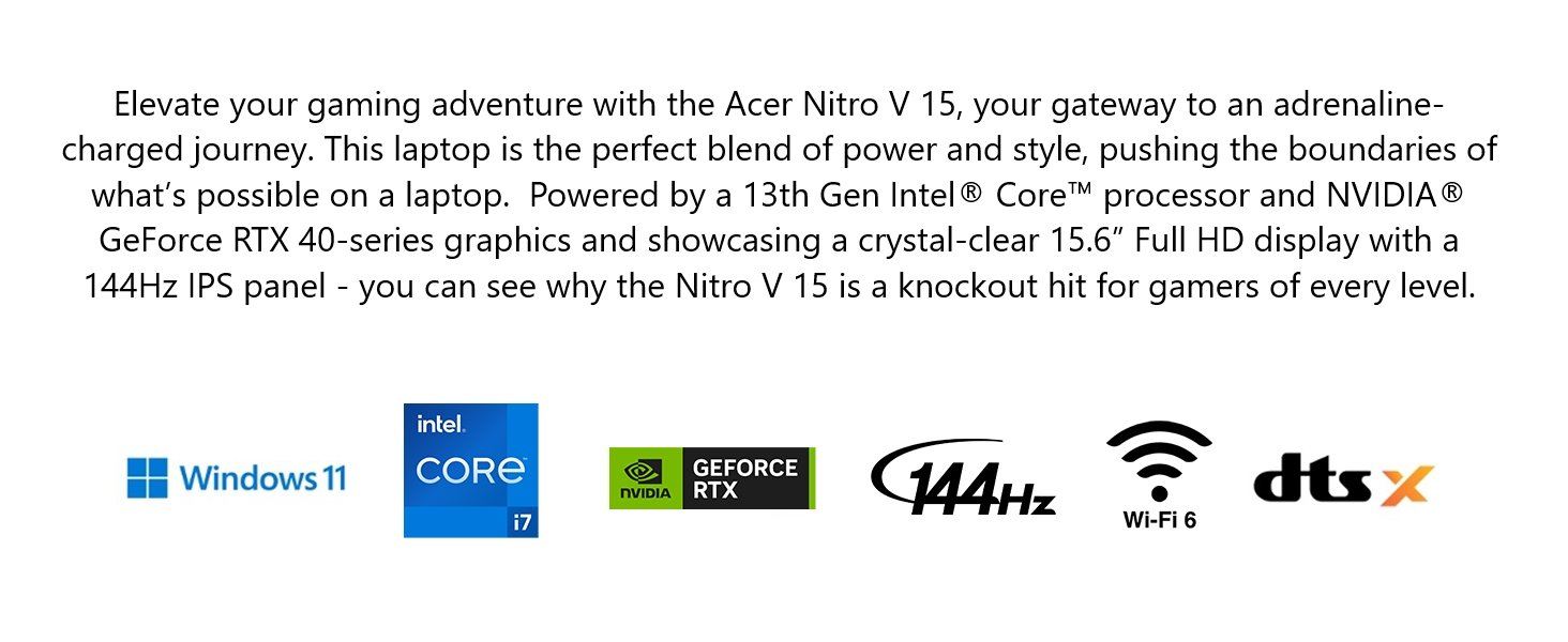 acer nitro V Intel; RTX laptop; 15.6” gaming laptop; Intel gaming laptops; RTX 40