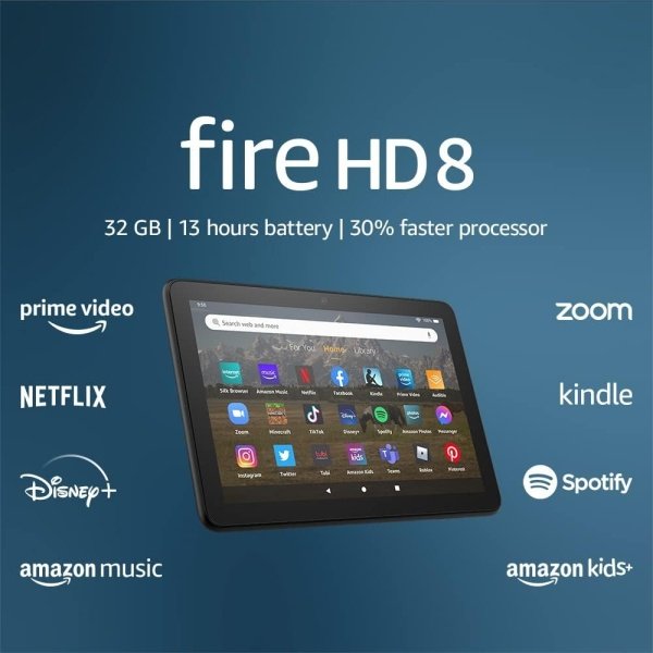 Amazon Fire HD 8 tablet, 8” HD Display, 32 GB, 30% faster processor, designed for portable entertainment, (2022 release), Black - Image 18