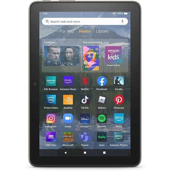 Amazon Fire HD 8 Plus tablet, 8” HD Display, 32 GB, 30% faster processor, 3GB RAM, wireless charging, (2022 release), Gray - Image 2