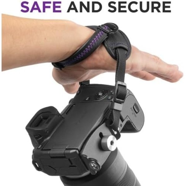 Altura Photo Correa de mano para cámara – Correa de muñeca acolchada segura para cámara DSLR y sin espejo para fotógrafos compatible con correa para el cuello de la cámara - Imagen 3