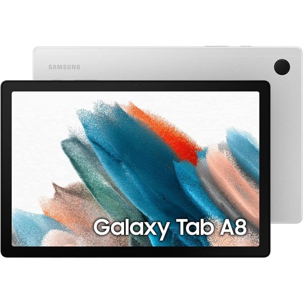 SAMSUNG Galaxy Tab A8 10.5” 128GB Android Tablet, LCD Screen, Kids Content, Smart Switch, Expandable Memory, Long Lasting Battery, Fast Charging, US Version, 2022, Silver, Amazon Exclusive