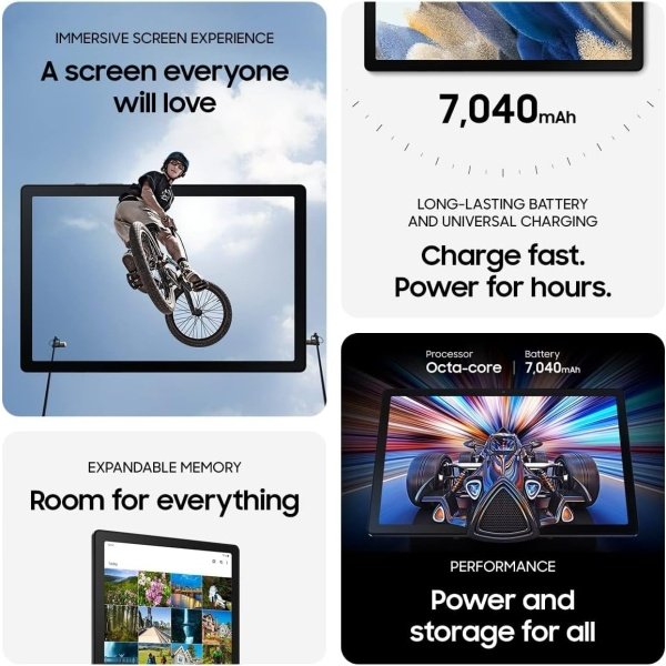 SAMSUNG Galaxy Tab A8 10.5” 128GB Android Tablet, LCD Screen, Kids Content, Smart Switch, Expandable Memory, Long Lasting Battery, Fast Charging, US Version, 2022, Silver, Amazon Exclusive - Image 26