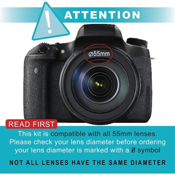 Paquete de accesorios de 2.165 in para Nikon D3400 D3500 D5500 D5600 D7500 y más con tarjeta de memoria SanDisk de 32 GB, marco gran angular, lente de teleobjetivo, primer plano, kit de filtro, - Image 2