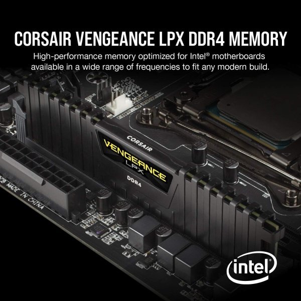 Corsair VENGEANCE LPX DDR4 RAM 32GB (2x16GB) 3600MHz CL18 Intel XMP 2.0 Computer Memory - Black (CMK32GX4M2D3600C18) - Imagen 2
