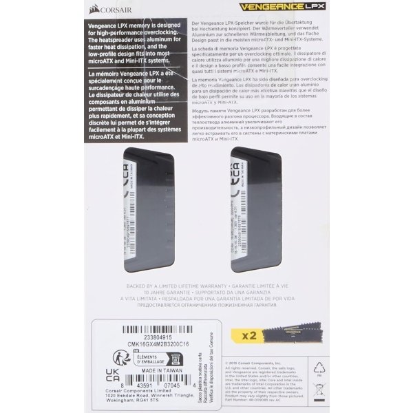 Corsair VENGEANCE LPX DDR4 RAM 32GB (2x16GB) 3600MHz CL18 Intel XMP 2.0 Computer Memory - Black (CMK32GX4M2D3600C18) - Imagen 12
