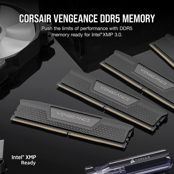 CORSAIR VENGEANCE DDR5 RAM 64GB (2x32GB) 5200MHz CL40 Intel XMP iCUE Compatible Computer Memory - Black (CMK64GX5M2B5200C40) - Image 2