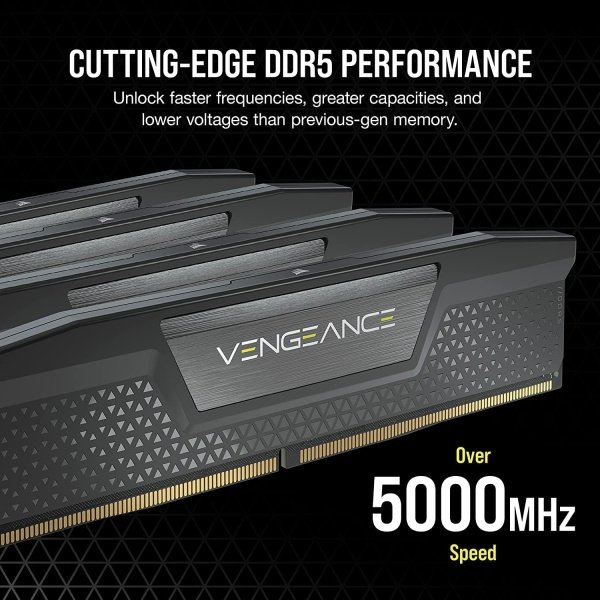 CORSAIR VENGEANCE DDR5 RAM 64GB (2x32GB) 5200MHz CL40 Intel XMP iCUE Compatible Computer Memory - Black (CMK64GX5M2B5200C40) - Image 3