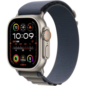 Apple Watch Ultra 2 [GPS + Cellular 49mm] Smartwatch with Rugged Titanium Case & Blue Alpine Loop Medium. Fitness Tracker, Precision GPS, Action Button, Extra-Long Battery Life, Carbon Neutral