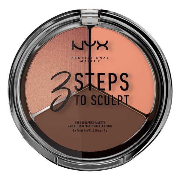 NYX PROFESSIONAL MAKEUP 3 Steps to Sculpt, Face Sculpting Contour Palette - Light - Imagen 8