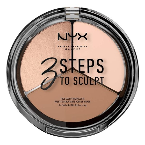NYX PROFESSIONAL MAKEUP 3 Steps to Sculpt, Face Sculpting Contour Palette - Light - Imagen 14