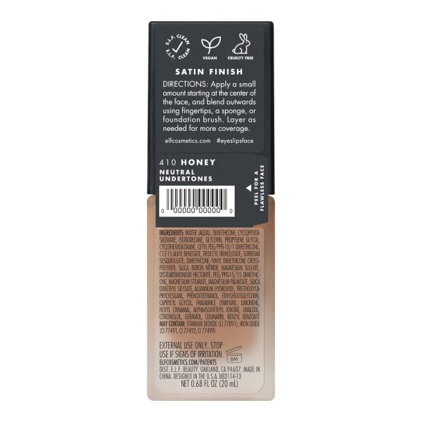 e.l.f. Flawless Finish Foundation, Improves Uneven Skin Tone, Lightweight, Medium Coverage & Semi-Matte, Vegan & Cruelty-Free, Beige 0.68 Fl Oz - Imagen 22