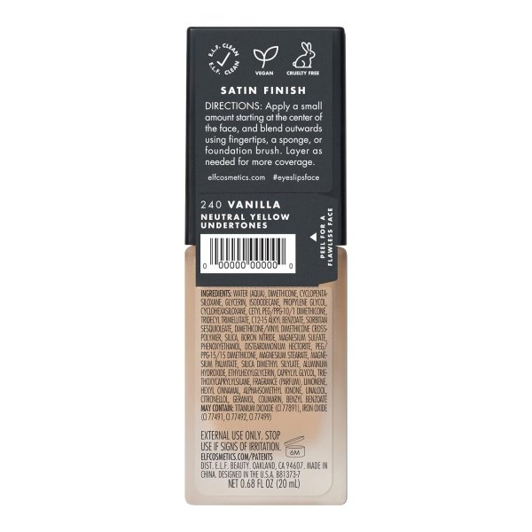 e.l.f. Flawless Finish Foundation, Improves Uneven Skin Tone, Lightweight, Medium Coverage & Semi-Matte, Vegan & Cruelty-Free, Beige 0.68 Fl Oz - Imagen 26
