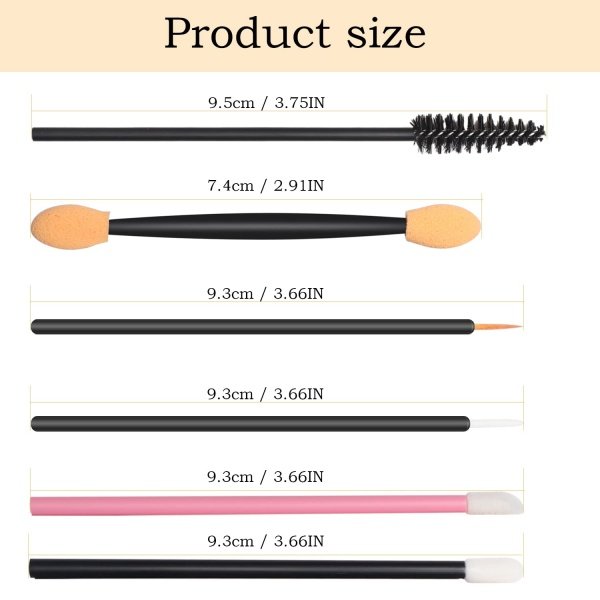 300pcs Disposable Makeup Tool Kit,Brow brush/Mascara brush/Lip Applicators/Eyeshadow applicators/Eyeliner brush,JASSINS Makeup Disposable Accessories With Organizer Box - Imagen 3
