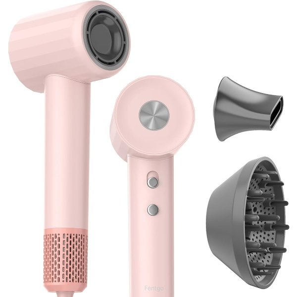High Speed Ionic Hair Dryer with Diffuser, Professonal Blow dryers 110,000 RPM Brushless Motor for Fast Drying, 1500W 4Temps /2Speeds, Thermo-Control Hairdryer for Women Home Travel (Grey) - Imagen 9