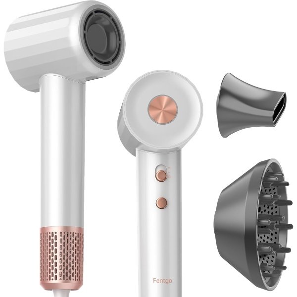 High Speed Ionic Hair Dryer with Diffuser, Professonal Blow dryers 110,000 RPM Brushless Motor for Fast Drying, 1500W 4Temps /2Speeds, Thermo-Control Hairdryer for Women Home Travel (Grey) - Imagen 15