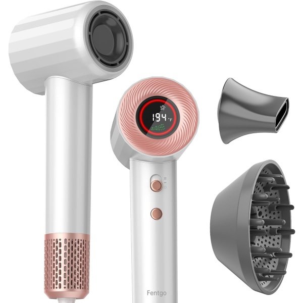 High Speed Ionic Hair Dryer with Diffuser, Professonal Blow dryers 110,000 RPM Brushless Motor for Fast Drying, 1500W 4Temps /2Speeds, Thermo-Control Hairdryer for Women Home Travel (Grey) - Imagen 28