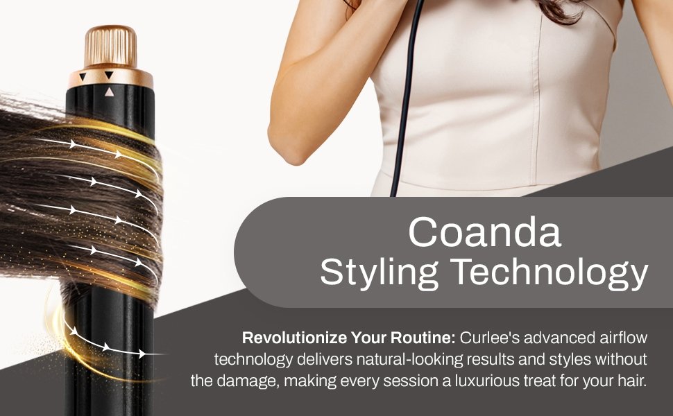 Coanda Styling Tech. Revolutionize your routine. Delivers natural looking results.