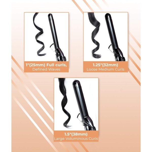 1.25 Inch Curling Iron with Clip - Professional 8" Extra Large Barrel for Big Long Hair | 1 1/4" 32mm Wide Thick Ceramic Curler Wand | Adjustable Temperature | Dual Voltage - Image 7