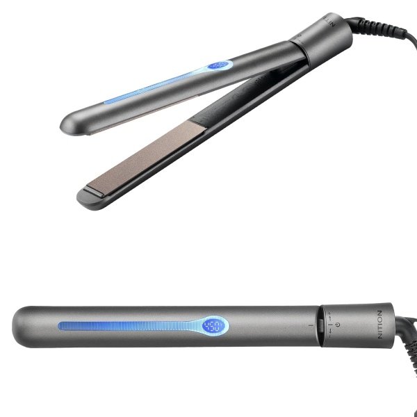 NITION Ceramic Tourmaline Flat Irons for Hair LCD Hair Straightener MCH Fast Straightening for Healthy Styling. 6 Temperature Levels 265-450°F Adjustable for All Hair. Travel Pouch Bag Included. Black - Imagen 9
