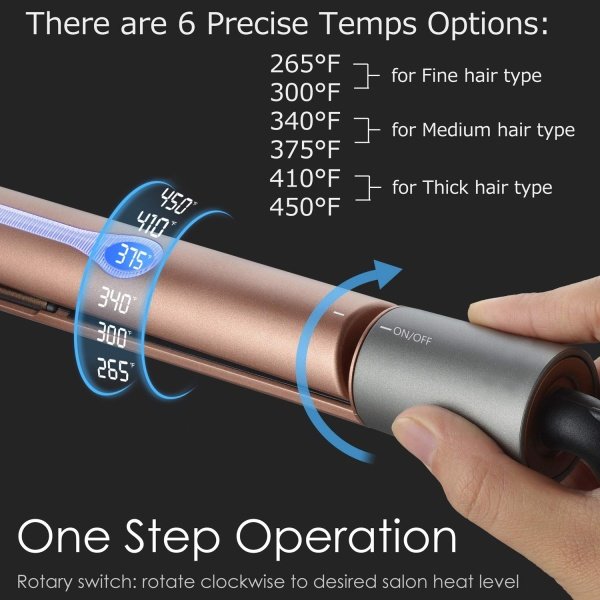 NITION Ceramic Tourmaline Flat Irons for Hair LCD Hair Straightener MCH Fast Straightening for Healthy Styling. 6 Temperature Levels 265-450°F Adjustable for All Hair. Travel Pouch Bag Included. Black - Imagen 14