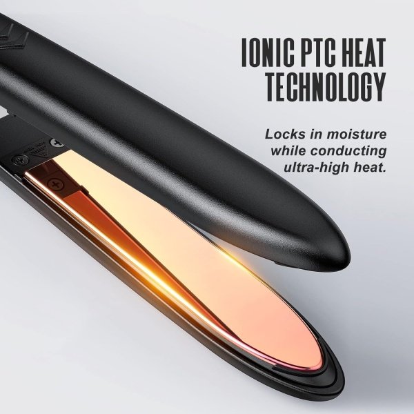 VANESSA PRO Flat Iron Hair Straightener, 100% Pure Titanium Flat Iron with Swift Heat-up for Effortless Achieve Curls & Straighten Look, Dual Voltage Hair Styling Tools 1-Inch - Imagen 3