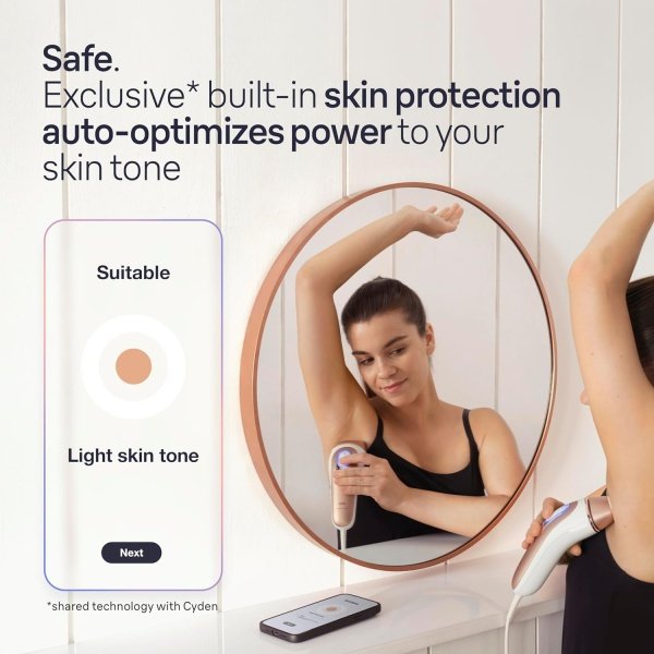 Braun IPL Long-lasting Laser Hair Removal Device for Women & Men, Skin i·Expert, at Home Hair Removal, w/ Free App, Vanity Case, Venus Razor, 3 Smart Heads, Alternative for Laser Hair Removal, PL7243 - Image 7