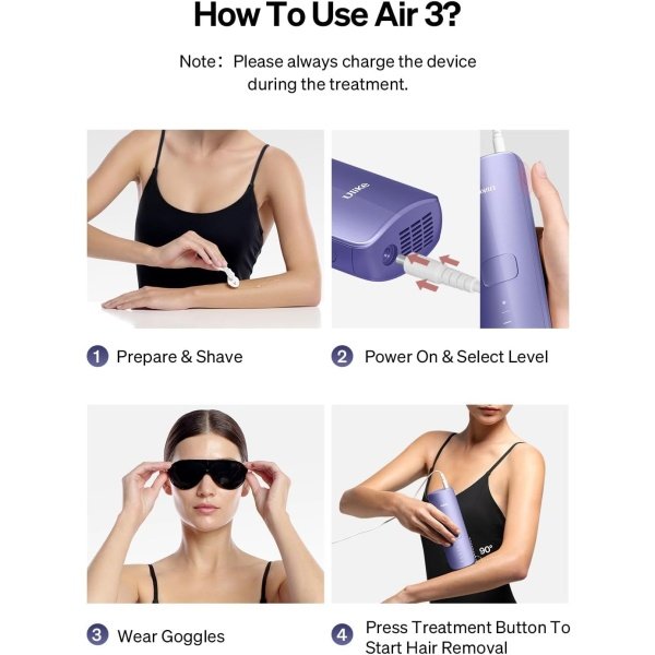 Ulike Laser Hair Removal for Women and Men, Air 3 Ice-cooling IPL Device Hair Removal for Nearly Painless & Long-Lasting Results, 3 Modes & Auto Flashing for Fast Full Body Hair Removal From Home - Imagen 9