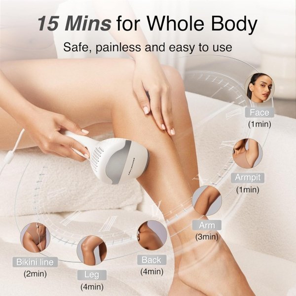 Diode Laser Hair Removal for Men and Women, V8S for Skin Tone 1-5, Permanent Reduction in Hair Regrowth, The World's First FDA-Cleared Home-use Wide-Angle 810nm Laser Hair Removal Device - Image 8